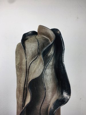 Vintage Abstract Black Glazed Ceramic Vase, 1970s-UWE-1784177