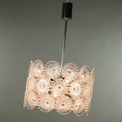 Vintage Acrylic and Chrome Dandelion Pendant Lamp from Sölken Leuchten, 1970s-FUP-639366