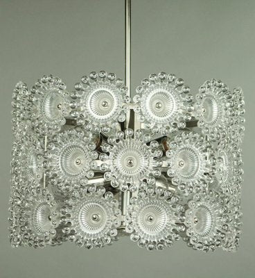 Vintage Acrylic and Chrome Dandelion Pendant Lamp from Sölken Leuchten, 1970s-FUP-639366