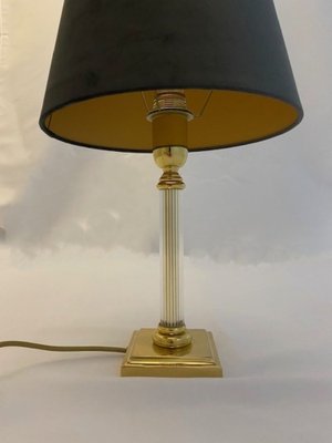 Vintage Acrylic Brass Table Lamp from Le Dauphin, 1970s-TIE-1789824