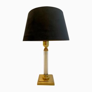 Vintage Acrylic Brass Table Lamp from Le Dauphin, 1970s-TIE-1789824