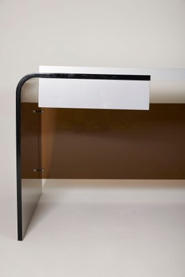 Vintage Acrylic Glass and Ebony Desk-QAC-2019923