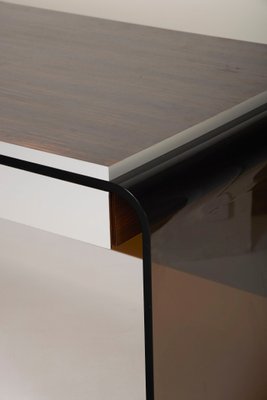 Vintage Acrylic Glass and Ebony Desk-QAC-2019923