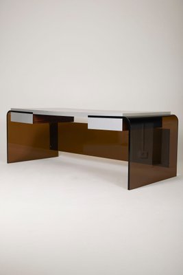 Vintage Acrylic Glass and Ebony Desk-QAC-2019923