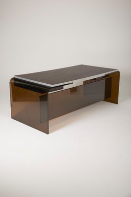 Vintage Acrylic Glass and Ebony Desk-QAC-2019923