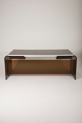 Vintage Acrylic Glass and Ebony Desk-QAC-2019923