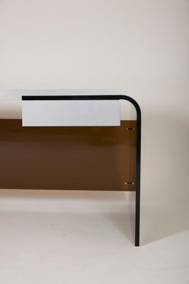 Vintage Acrylic Glass and Ebony Desk-QAC-2019923