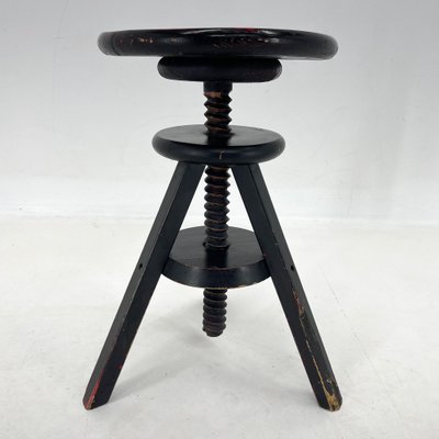 Vintage Adjustable All-Wood Piano Stool, Italy-TZ-1441663