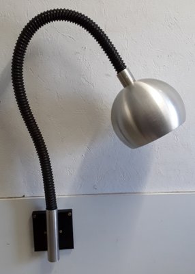 Vintage Adjustable Wall Lamp With Black-Covered Swan Neck from Raak, 1970s-HOI-1328994