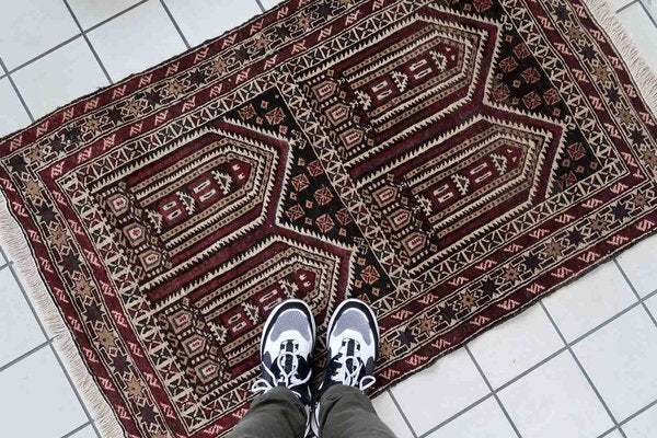 Vintage Afghan Baluch Rug, 1970s-JZV-1352648