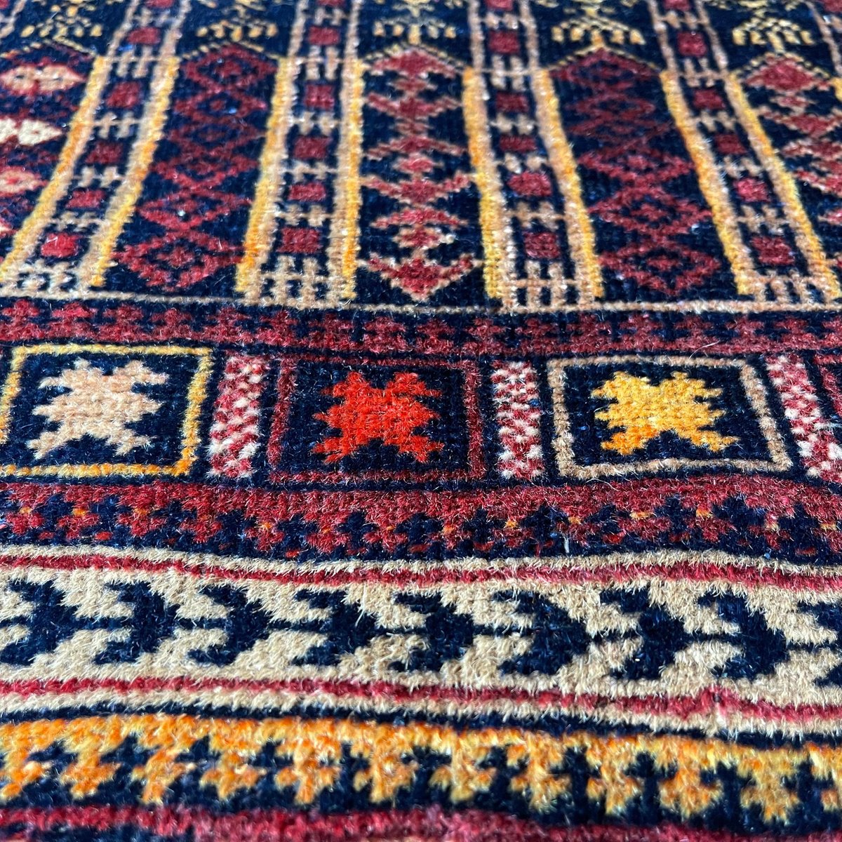 Vintage Afghan Belouche Hand-Knotted Beloch Rug