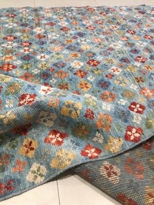 Vintage Afghan Blue Baluch Carpet, 1980s-NOU-582450