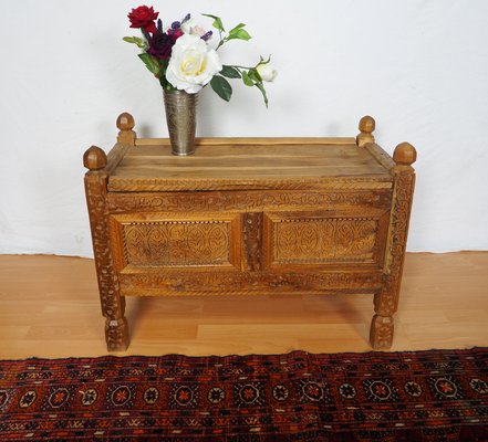 Vintage Afghan Chest in Wood, 1930s-UZN-1399168