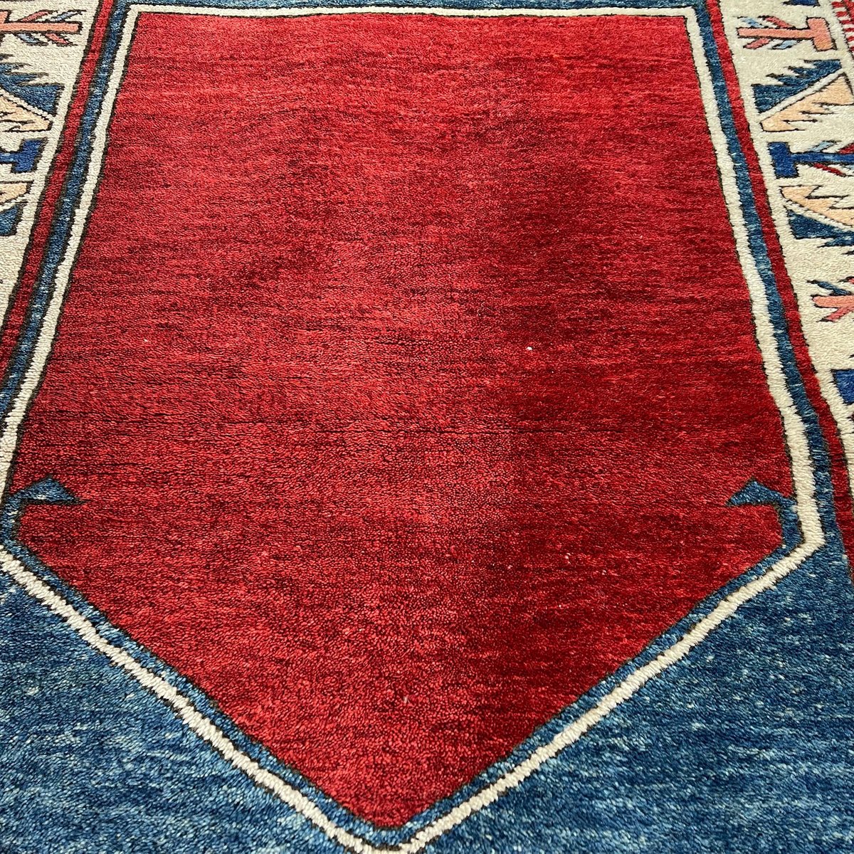 Vintage Afghan Hand-Knotted Kazak Rug