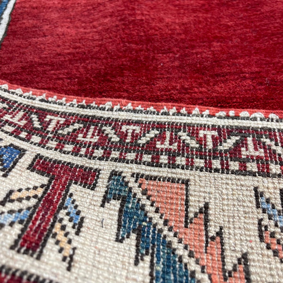 Vintage Afghan Hand-Knotted Kazak Rug