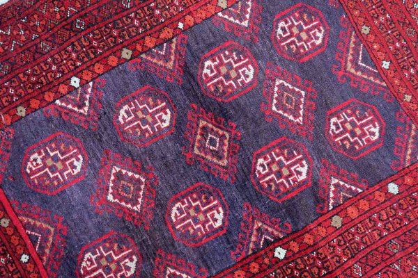 Vintage Afghan Handmade Ersari Rug, 1950s-JZV-1357277