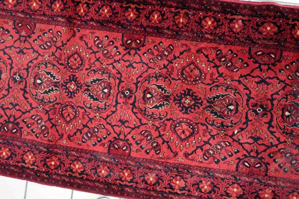 Vintage Afghan Handmade Ersari Runner Rug, 1970s-JZV-1361396