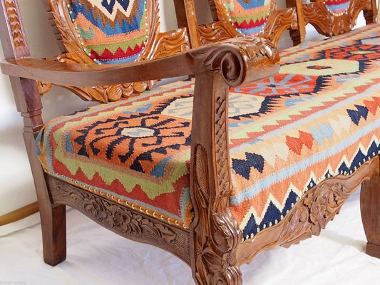 Vintage Afghan Kilim Bench, 1990s-UZN-1394075