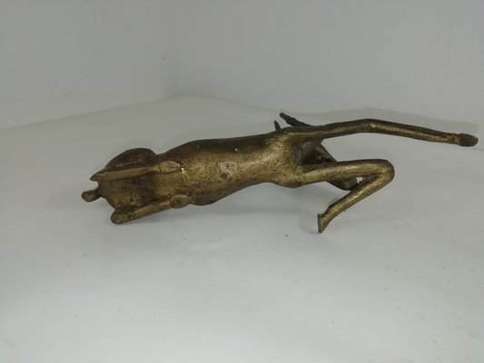 Vintage African Bronze Antelope, Benin, 1940s-HNE-1752768