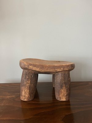 Vintage African Brown Stool-IZA-1744942