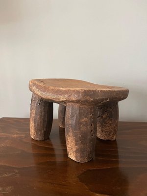 Vintage African Brown Stool-IZA-1744942