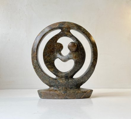 Vintage African Circle of Love Abstract Stone Sculpture-LCR-1364469