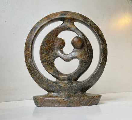 Vintage African Circle of Love Abstract Stone Sculpture-LCR-1364469