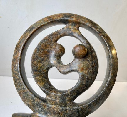 Vintage African Circle of Love Abstract Stone Sculpture-LCR-1364469