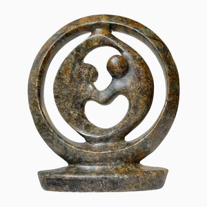 Vintage African Circle of Love Abstract Stone Sculpture-LCR-1364469