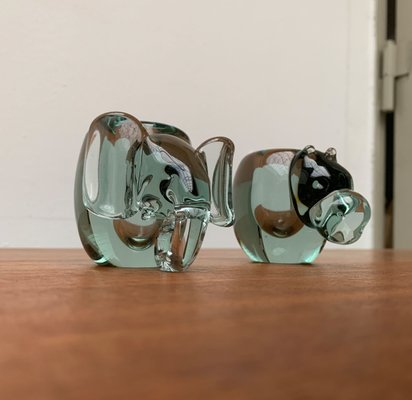 Vintage African Handmade Glass Animal Candle Holder from Ngwenya Glass, Set of 2-UAH-1111227