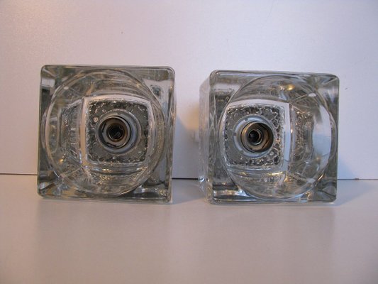 Vintage Aluminum and Glass Wall Lamps from Peill & Putzler, 1970s, Set of 2-SZW-580795