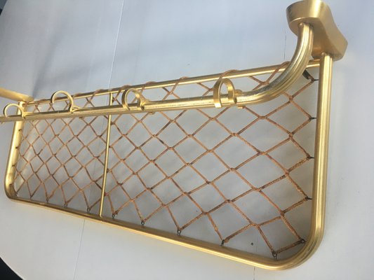 Vintage Aluminum Coat Hanger with 81/28 Gilded Mesh, 1970s-WQQ-935928