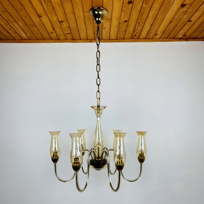 Vintage Amber Murano Chandelier from De Majo, Italy, 1970s-WQC-951838