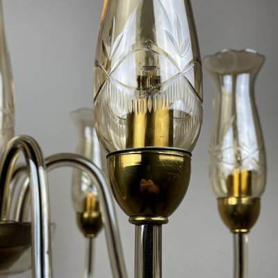 Vintage Amber Murano Chandelier from De Majo, Italy, 1970s-WQC-951838