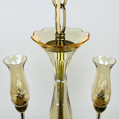 Vintage Amber Murano Chandelier from De Majo, Italy, 1970s-WQC-951838