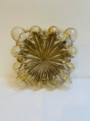 Vintage Amber Square Lamp in Bubble Glass, 1960s-RZY-2034796