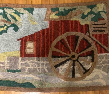 Vintage American Hooked Rug, 1930s-JZV-1187551