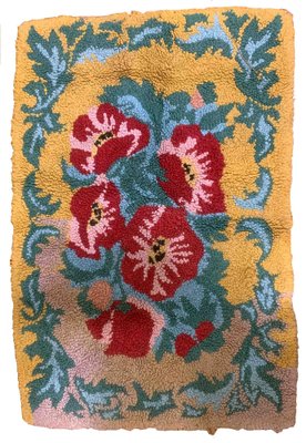 Vintage American Hooked Rug, 1960s-JZV-1187534