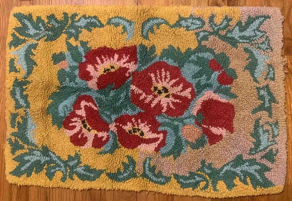 Vintage American Hooked Rug, 1960s-JZV-1187534