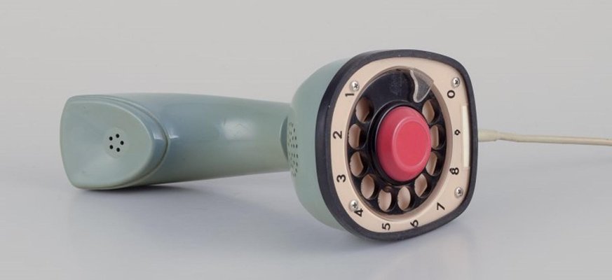 Vintage Analogue Telephone in Green Plastic, 1960s-AR-2034089