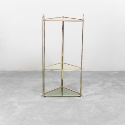 Vintage Angular Metal & Glass Console Table, 1970s-ZLY-1187659