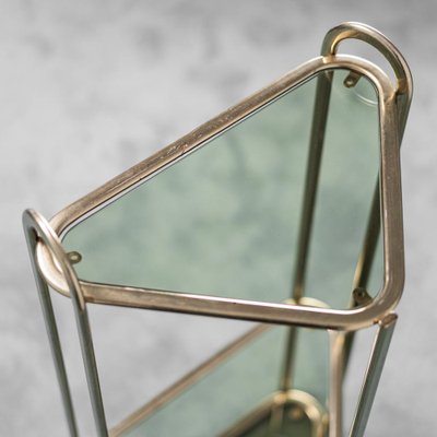 Vintage Angular Metal & Glass Console Table, 1970s-ZLY-1187659