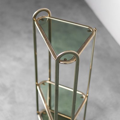 Vintage Angular Metal & Glass Console Table, 1970s-ZLY-1187659