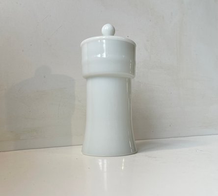 Vintage Apothecary Lidded Jar in White Glass by Empoli, Italy, 1970s-LCR-2016214