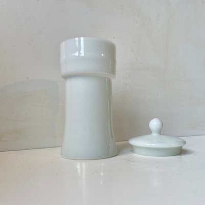 Vintage Apothecary Lidded Jar in White Glass by Empoli, Italy, 1970s-LCR-2016214