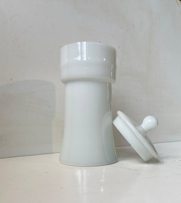 Vintage Apothecary Lidded Jar in White Glass by Empoli, Italy, 1970s-LCR-2016214