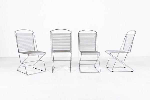 Vintage Architectural Steel Wire Chairs, Italy, Set of 4-KMC-1802582