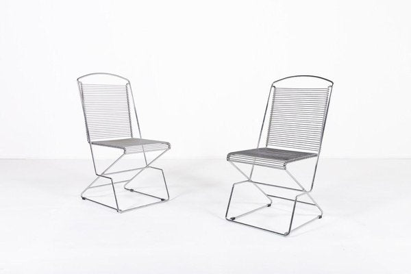 Vintage Architectural Steel Wire Chairs, Italy, Set of 4-KMC-1802582