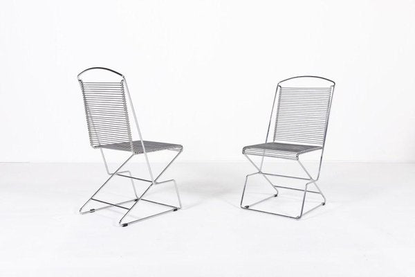 Vintage Architectural Steel Wire Chairs, Italy, Set of 4-KMC-1802582