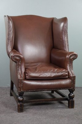 Vintage Armchair in Brown Leather-HPP-1764181